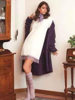 Morgenmantel KUSCHEL FLEECE Pflaume-violett Von Fiori Di Chiara 10 Morgenmantel KUSCHEL FLEECE Pflaume-violett Von Fiori Di Chiara -Modische Unterwäsche kuschel morgenmantel lila fc9137 fiori di chiara 4