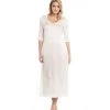 Seide Langarm Nachtkleid SEDUZIONE DI SETA Von Gattina -Modische Unterwäsche langarm nachtkleid satin seide natur weiss 381437 seduzione di seta gattina 1