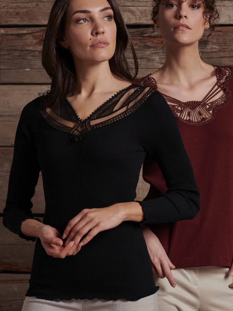 Merino Wolle-Seide LANGARMSHIRT Von Oscalito 4 Merino Wolle-Seide LANGARMSHIRT Von Oscalito – Bild 2