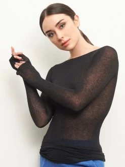 Langarm-Shirt KASCHMIR VISCOSE Von Chiara Fiorini -Modische Unterwäsche langarmshirt kaschmir viscose schwarz cf1360 chiara fiorini