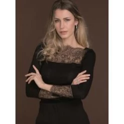 Merinowolle Seide U-BOOT SHIRT Schwarz Von Artimaglia