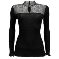 Merinowolle Seide STEHKRAGEN SHIRT Gerippt Von Artimaglia