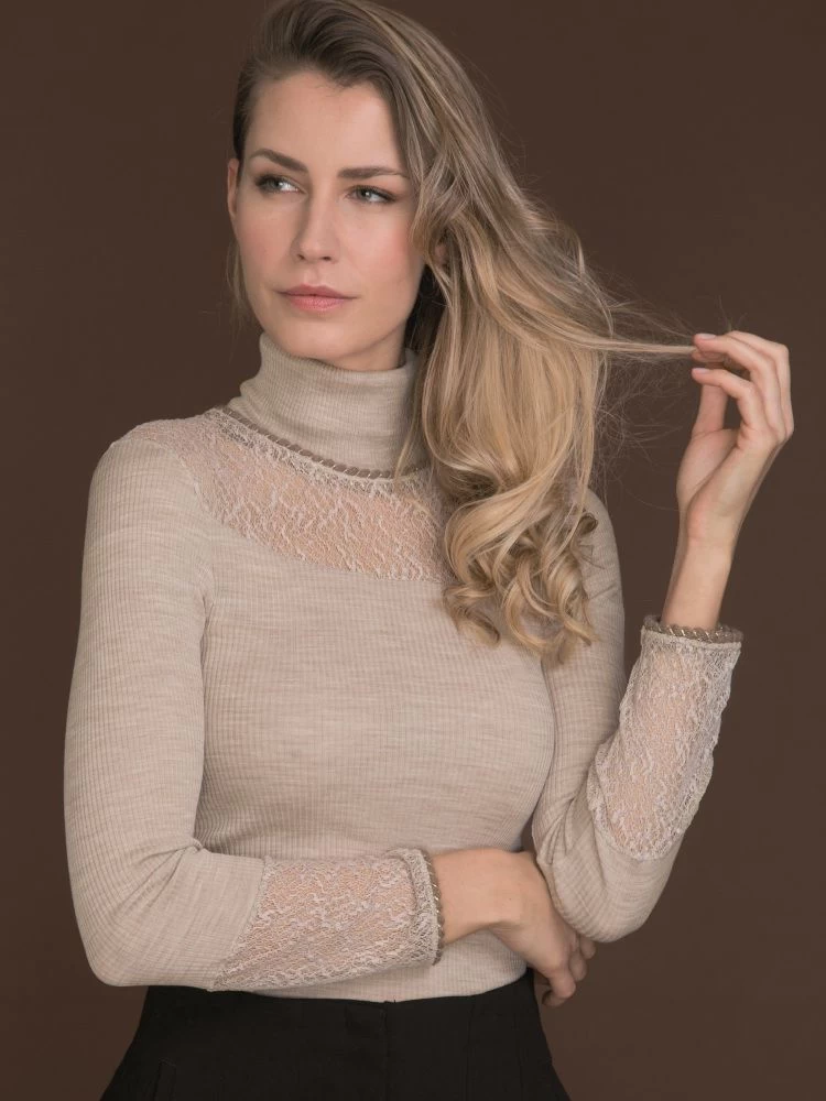 Merinowolle-Seide ROLLKRAGEN SHIRT Gerippt Von Artimaglia 6 Merinowolle-Seide ROLLKRAGEN SHIRT Gerippt Von Artimaglia – Bild 4