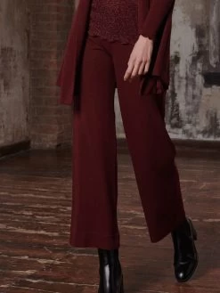 Merino Wolle-Seide LOUNGEWEAR HOSE Von Oscalito -Modische Unterwäsche lounge hose wolle seide bordeaux 5681 oscalito 1