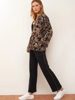 Jacke JACQUARD Schwarz-zimt Von Chiara Fiorini -Modische Unterwäsche loungewear kuschel cotton g9611 cf1911 chiara fiorini 2 2