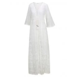 Strand-Mantel BAUMWOLLSPITZE Creme-weiß Eva B. Bitzer