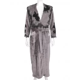 Warmer Hausmantel FREDA Lang Mit Spitze Marjolaine 3 Warmer Hausmantel FREDA Lang Mit Spitze Marjolaine