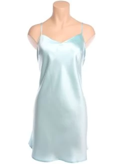 100% Seidennachthemd GLYCINE Uni Von Marjolaine -Modische Unterwäsche marjolaine seide nachthemd glycine 3gly0101 hellblau 4 1