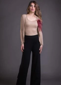 Merinowolle-Seide CAMISOLE TOP Gerippt Von Artimaglia -Modische Unterwäsche merino wolle seide top 43902 43804 sand artimaglia 5