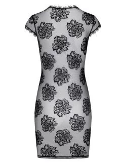 Lingerie Kleid ROBE 11 Tüll Schwarz Von Cadolle -Modische Unterwäsche mini robe 11 velours floque noire 4096fd schwarz cadolle 4