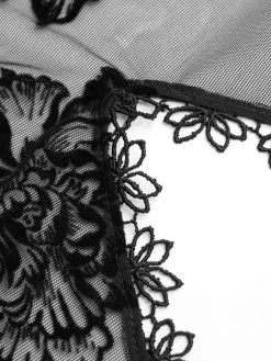 Lingerie Kleid ROBE 11 Tüll Schwarz Von Cadolle -Modische Unterwäsche mini robe 11 velours floque noire 4096fd schwarz cadolle 5