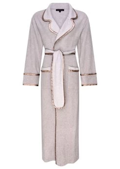 Modal Fleece Morgenmantel Lang FIONA Beige-gold Von Room 24 -Modische Unterwäsche modal baumwolle morgenmantel fiona 21993 grau room24 4