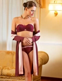 Cardigan SYNGONIUM Rayon-Feinstrick Von Cotton Club -Modische Unterwäsche modal hausmantel syngonium bordeaux cotton club 2 2