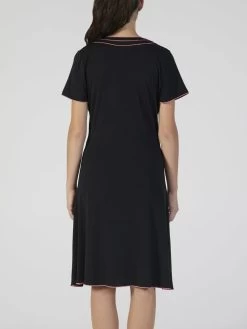 Modal Nachtkleid Knielang Schwarz-pink Von Verdiani -Modische Unterwäsche modal nachthemd schwarz 4520 verdiani 2