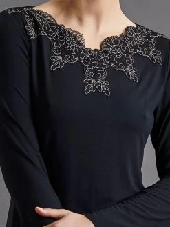 Modal Langarm Nachtkleid BLACK Schwarz Von Fürstenberg 7 Modal Langarm Nachtkleid BLACK Schwarz Von Fürstenberg -Modische Unterwäsche modal sleepshirt 50305577 schwarz 2 fuerstenberg