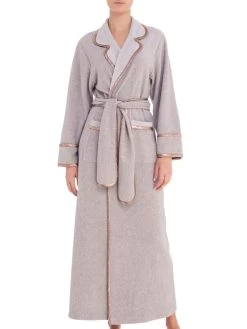 Modal Fleece Morgenmantel Lang FIONA Beige-gold Von Room 24 -Modische Unterwäsche modal wolle morgenmantel fiona 21993 grau room24 3