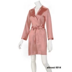 100% Seide Morgenmantel SOIE LASER Kurz Von Marjolaine -Modische Unterwäsche morgenmantel seide laser altrose marjolaine 2 1 1 1