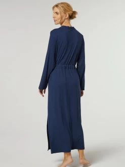 Viscose Jersey Morgenmantel Lang BAMBOLA Von Vivis -Modische Unterwäsche morgenmantel viscose lang v00337 bambola nachtblau vivis