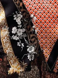 Seide Neglige CHRISTMAS CAPSULE Schwarz-gold Von Chiara Fiorini -Modische Unterwäsche muster seide cf901 chiara fiorini