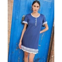 Sommer Nachthemd DENIM Jeansblau Von Fiori Di Chiara