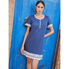 Sommer Nachthemd DENIM Jeansblau Von Fiori Di Chiara 3 Sommer Nachthemd DENIM Jeansblau Von Fiori Di Chiara