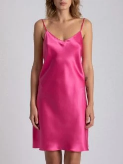 100% Seide Nachthemd CAROLINE Klassisch Von Vivis -Modische Unterwäsche nachthemd seide caroline v00003 pink vivis 3 6 1