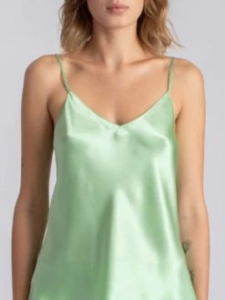 100% Seide Nachthemd CAROLINE Klassisch Von Vivis -Modische Unterwäsche nachthemd seide caroline v00003 sage mint vivis 1 2