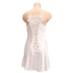 Seidennachthemd 100% Seide SOIE UNIE "177" Uni Von Marjolaine -Modische Unterwäsche nachthemd seide soie unie 177 naturel marjolaine ruecken 1 1