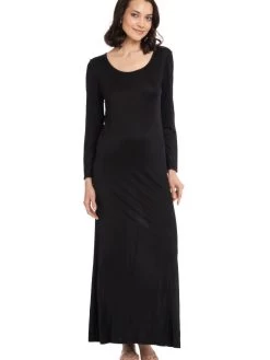 Langarm Seidennachthemd ADELE Von Gattina -Modische Unterwäsche nachtkleid langarm wirkseide schwarz 390048 gattina