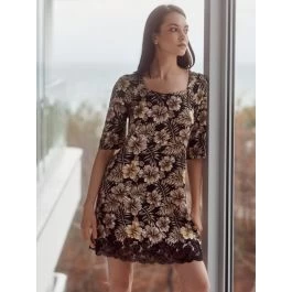 Seide Halbarm-Nachtkleid JOANNA Mit Spitze Von GATTINA 3 Seide Halbarm-Nachtkleid JOANNA Mit Spitze Von GATTINA