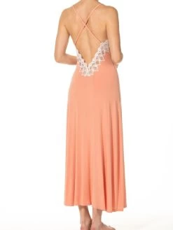 Modal Neglige BOUQUET Lachs-rosé Von Ritratti -Modische Unterwäsche neglige lang modal lachs rose bouquet 72487 ritratti 2