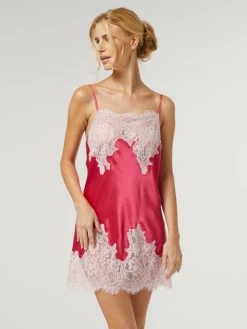 100% Seide Neglige LYDIA Kurz Von Vivis -Modische Unterwäsche neglige seide kurz v00580 lydia geranio rot vivis 3 1