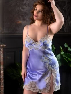 100% Seide Neglige MARJOLIE No. 3 Exquisit Von Marjolaine -Modische Unterwäsche neglige seide lavendel marjolie 3mar0105 marjolaine 2 1 1