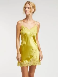 100% Seide Neglige LUANA Von Vivis -Modische Unterwäsche neglige seide luana v00128 senfgelb vivis