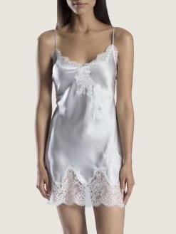 100% Seide Negligé SOIE D´AMOUR Von Aubade 33 100% Seide Negligé SOIE D´AMOUR Von Aubade -Modische Unterwäsche negligee seide silber ms40 soie d amour aubade 3