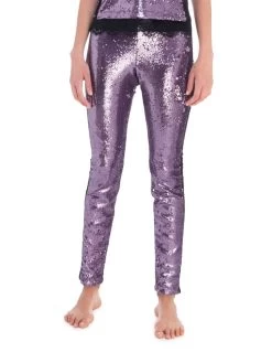 Pailletten Leggings STELLA PANTS Lila Von Room 24 -Modische Unterwäsche pailetten hose stella 21952 lila room24 3