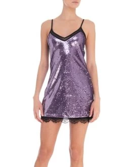 Pailletten Kleid Kurz SARAH Lila Von Room 24 -Modische Unterwäsche pailetten neglige sarah 21957 lila room24 2