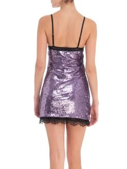 Pailletten Kleid Kurz SARAH Lila Von Room 24 -Modische Unterwäsche pailetten neglige sarah 21957 lila room24 3