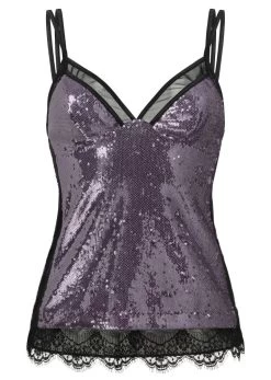 Pailletten Top STELLA TOP Lila Von Room 24 -Modische Unterwäsche pailetten top stella 21953 lila room24 3