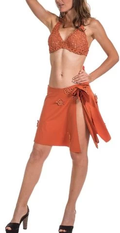 Makramee Pareo CHAINE Von Nicole Olivier -Modische Unterwäsche pareo chaine rost nicole olivier