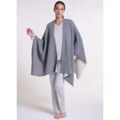 Feinstrick Wolle-Kaschmir PONCHO Von Verdiani Loungewear