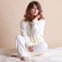 Kuschel-Baumwolle Pullover / Bigshirt CASUAL Von GATTINA -Modische Unterwäsche pullover hose casual 384866 vanille gattina 1