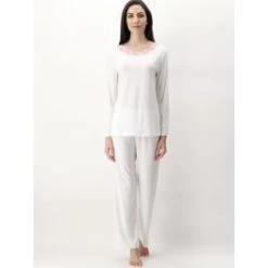 Modal Pyjama MACRAMÉ MODAL Cremeweiß Von Luna Di Seta