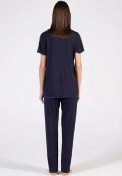 Modal Kurzarm-Schlafanzug BLU Dunkelblau Von Verdiani -Modische Unterwäsche pyjama modal kurzarm dunkelblau 4743 donna verdiani 2