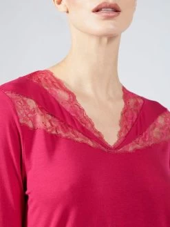 Modal Schlafanzug LAMPONE No. 1 Himbeer-rot Von Verdiani -Modische Unterwäsche pyjama modal magenta rot 4622 verdiani donna 3