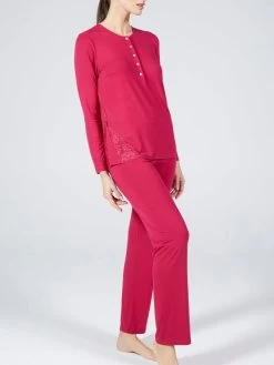 Modal Schlafanzug LAMPONE No. 2 Himbeer-rot Von Verdiani -Modische Unterwäsche pyjama modal magenta rot 4623 verdiani donna 2