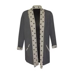 Kuschel-Baumwolle Hausjacke CASUAL Von Gattina -Modische Unterwäsche robe casual 384898 grau beige gattina 2