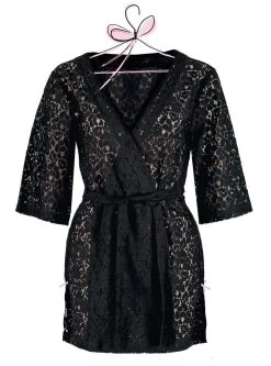 Spitze KIMONO BEEDAY Von Bee Dees -Modische Unterwäsche robe spitze schwarz beeday bee dees 1