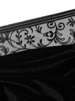 Langarm Samt-Body FLOQUI Schwarz Von Cadolle -Modische Unterwäsche samt body velours floqui noir 4086dj cadolle 1