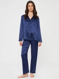 Seide Pyjama 2-tlg. SETA No. 9 Von Chiara Fiorini 25 Seide Pyjama 2-tlg. SETA No. 9 Von Chiara Fiorini -Modische Unterwäsche schlafanzug seide dunkelblau gc180 chiara fiorini 1 2